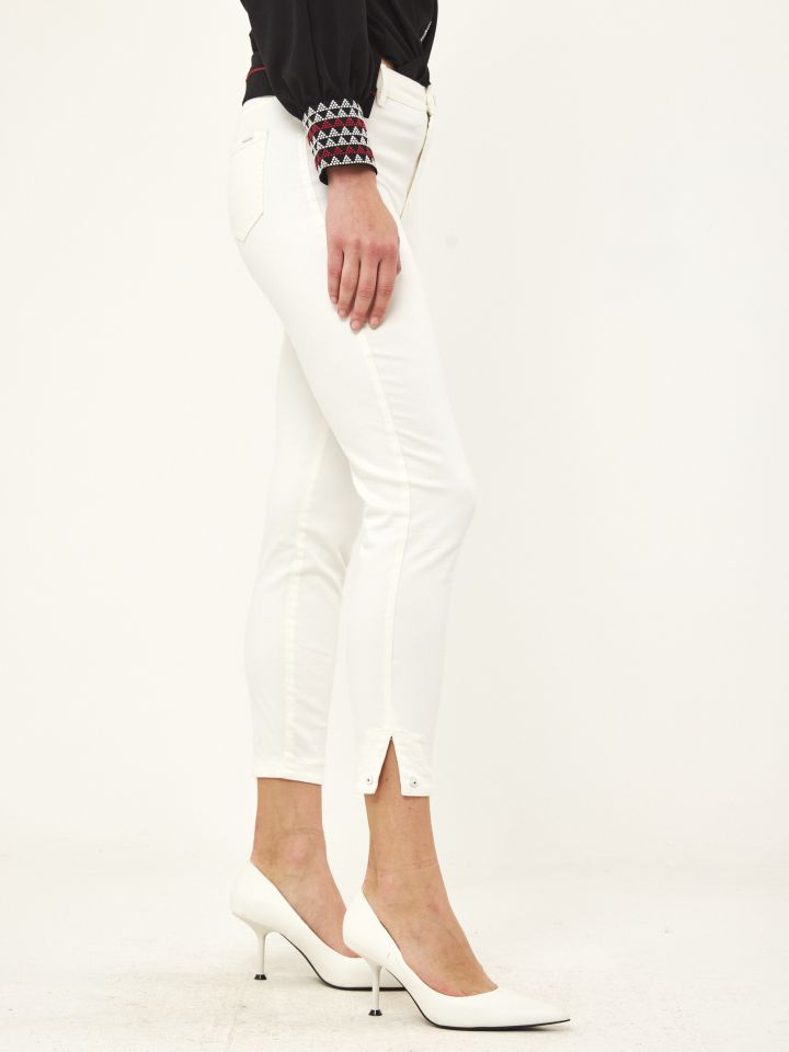 מכנסי דריל שליץ צד  PROMO בצבע לבן