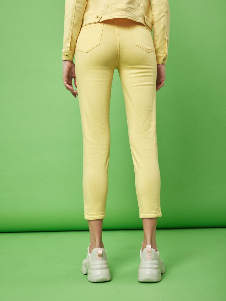 מכנסי דריל שליץ צד  PROMO בצבע צהוב