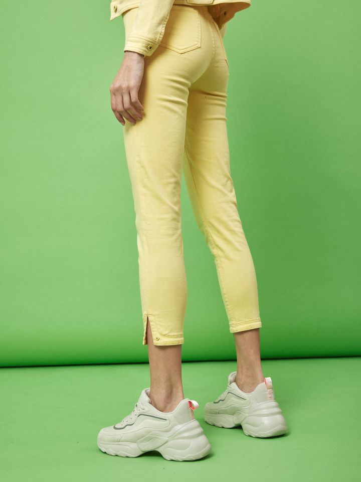 מכנסי דריל שליץ צד  PROMO בצבע צהוב