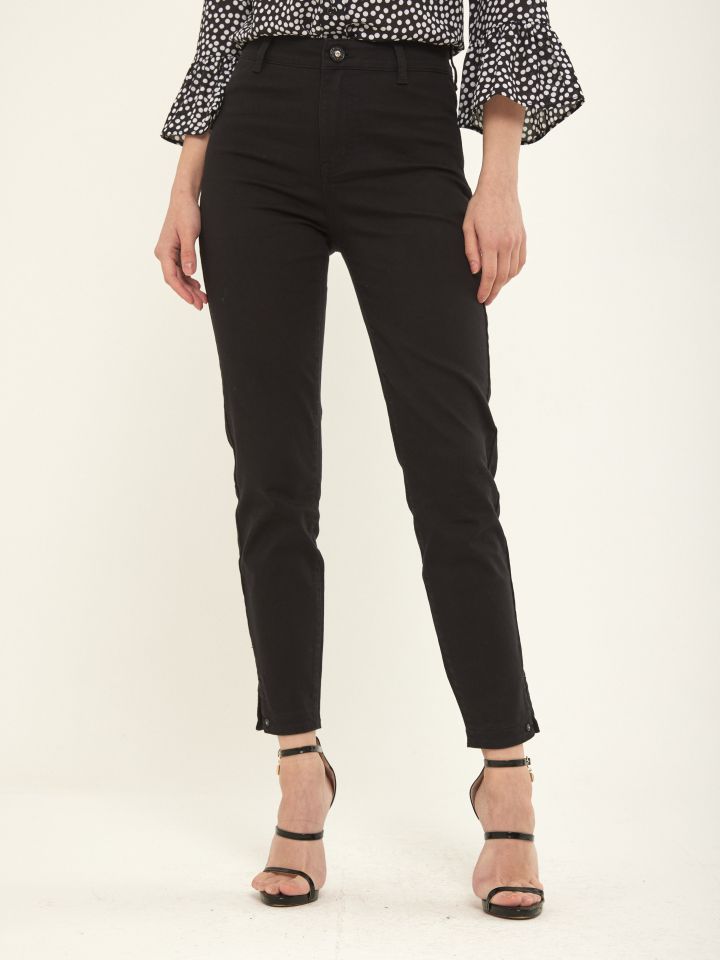 מכנסי דריל שליץ צד  PROMO בצבע שחור