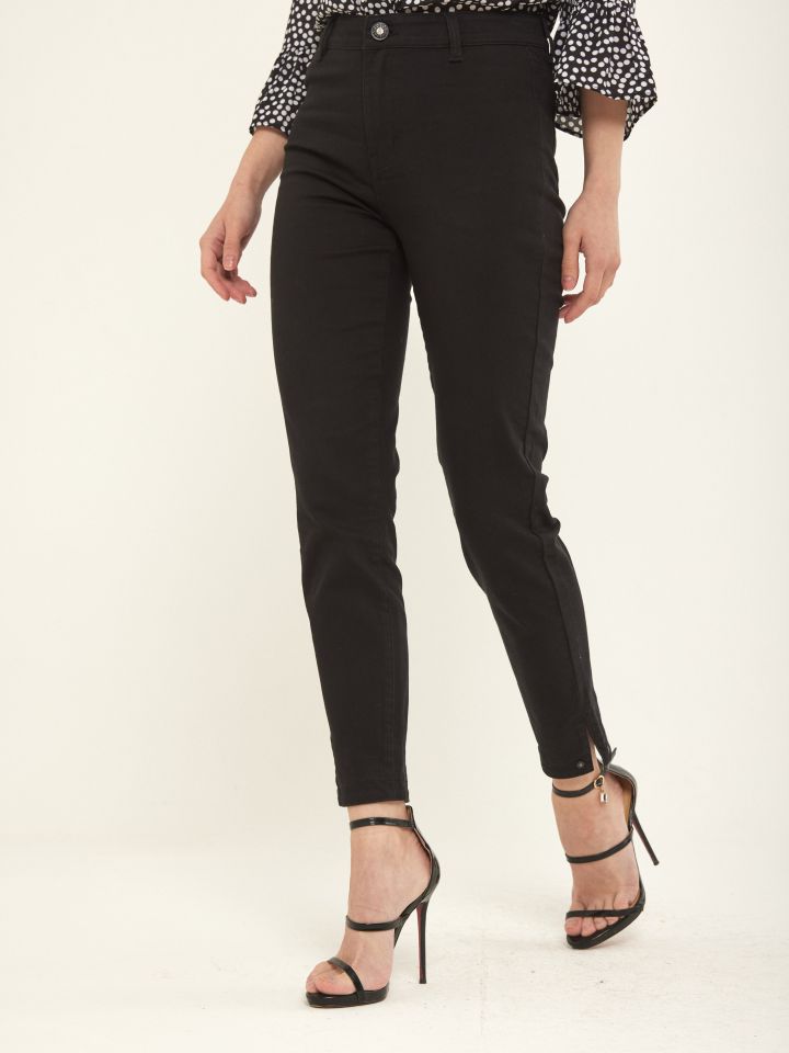 מכנסי דריל שליץ צד  PROMO בצבע שחור