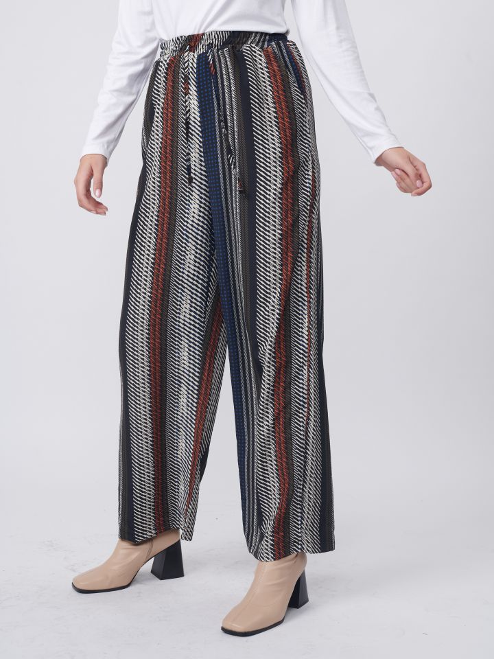 מכנסי דפוס פסים בצבע פסים