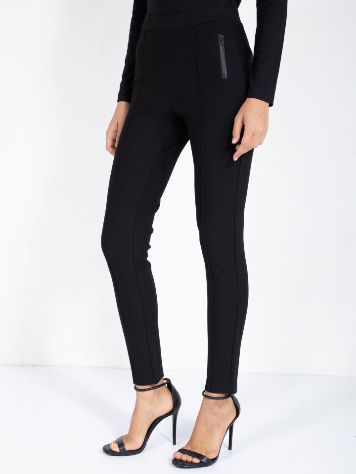 מכנסי מילנו רוכסנים בצבע שחור