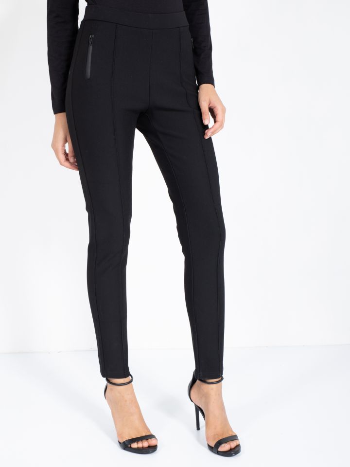 מכנסי מילנו רוכסנים בצבע שחור