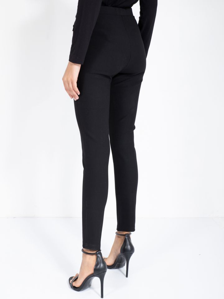 מכנסי מילנו רוכסנים בצבע שחור