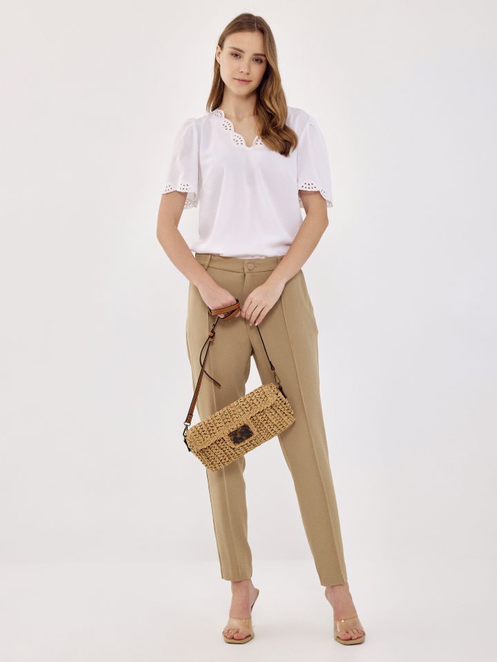 מכנסיים גומי בגב PROMO בצבע בייז’