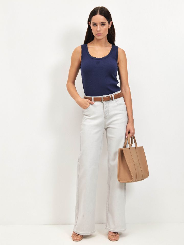 מכנסיים גינס GREY בצבע אפור כסף