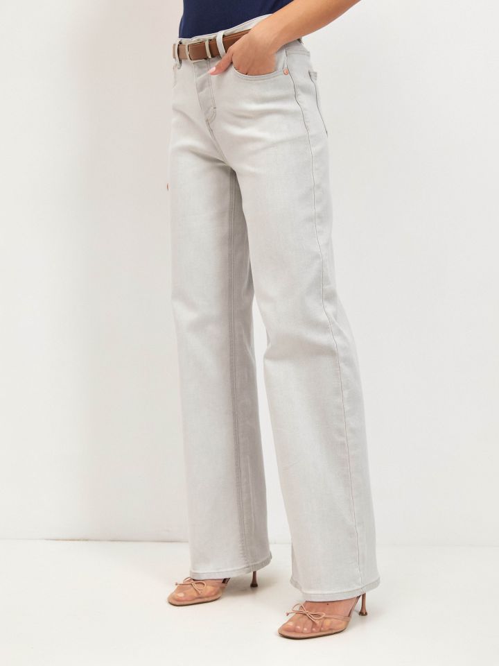 מכנסיים גינס GREY בצבע אפור כסף