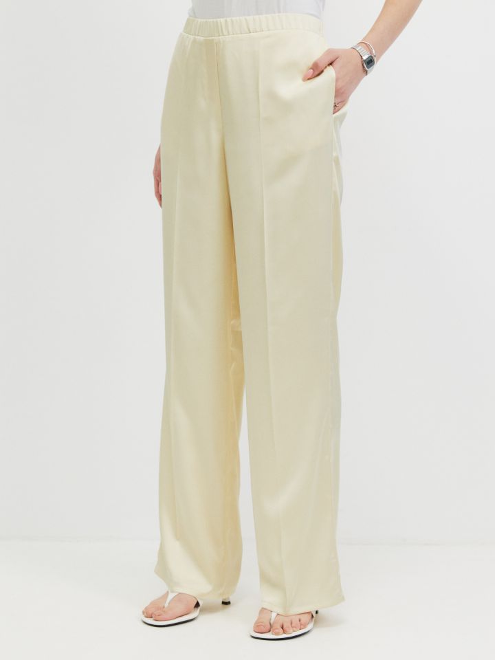 מכנסיים סטן PROMO בצבע לימון