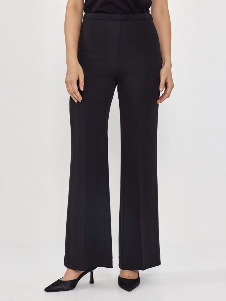 מכנסיים גומי זיג זג בחגורה בצבע שחור