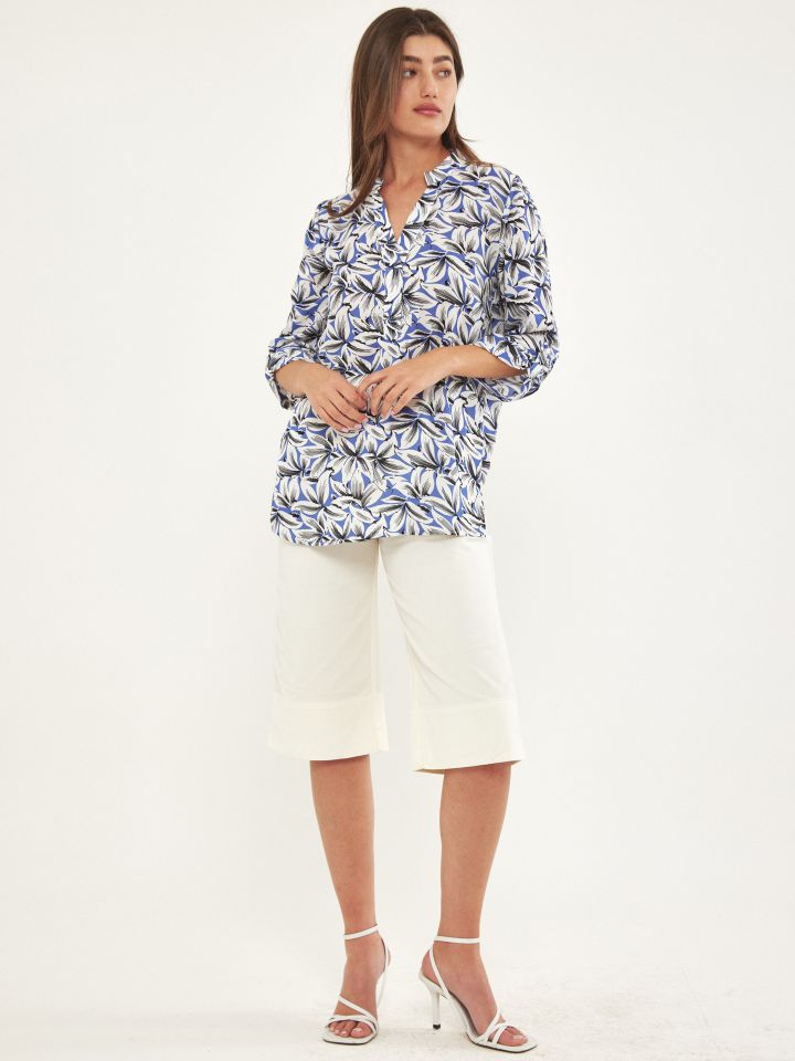 מכנסי ברך זוג כפתורים PROMO בצבע לבן