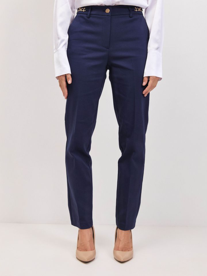 מכנסיים שילוב אבזמים בצבע נייבי