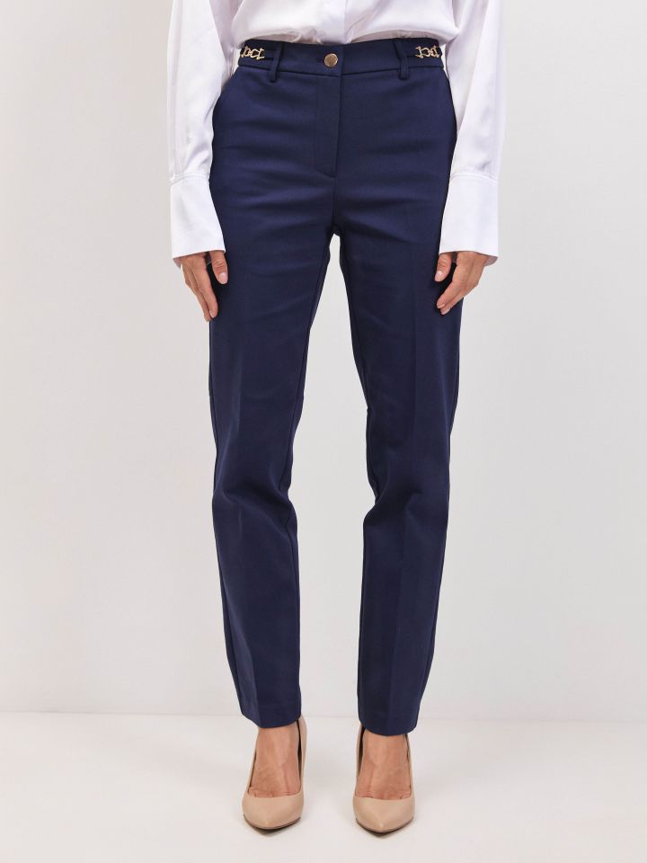 מכנסיים שילוב אבזמים בצבע נייבי