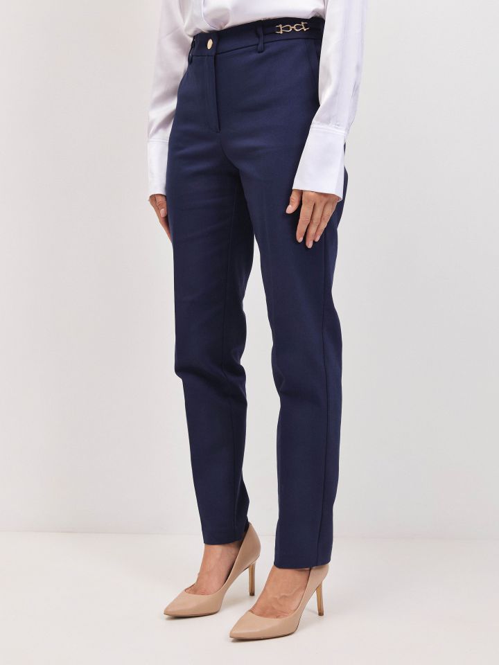 מכנסיים שילוב אבזמים בצבע נייבי