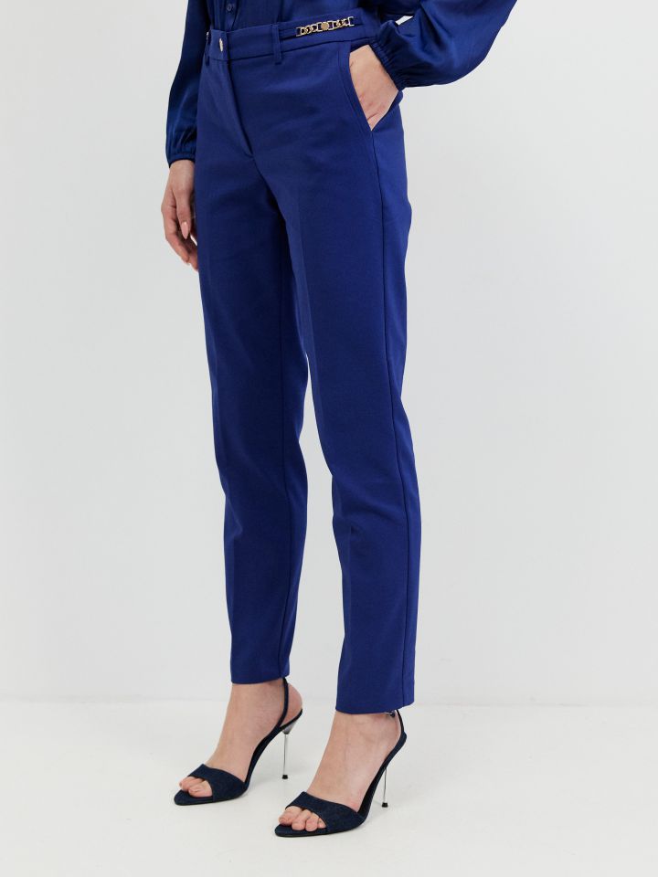 מכנסיים אבזמים ארוך בצבע נייבי