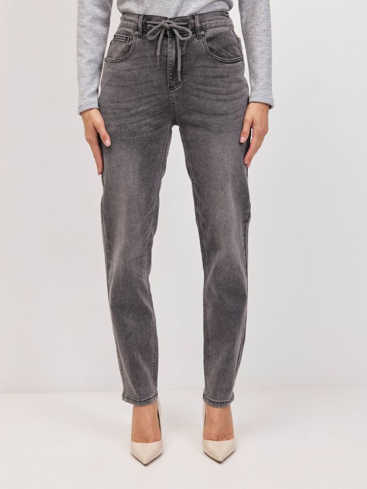 מכנסיים ג’ינס גומי בגב PROMO בצבע ג’ינס אפור