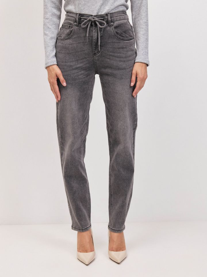 מכנסיים ג’ינס גומי בגב PROMO בצבע ג’ינס אפור