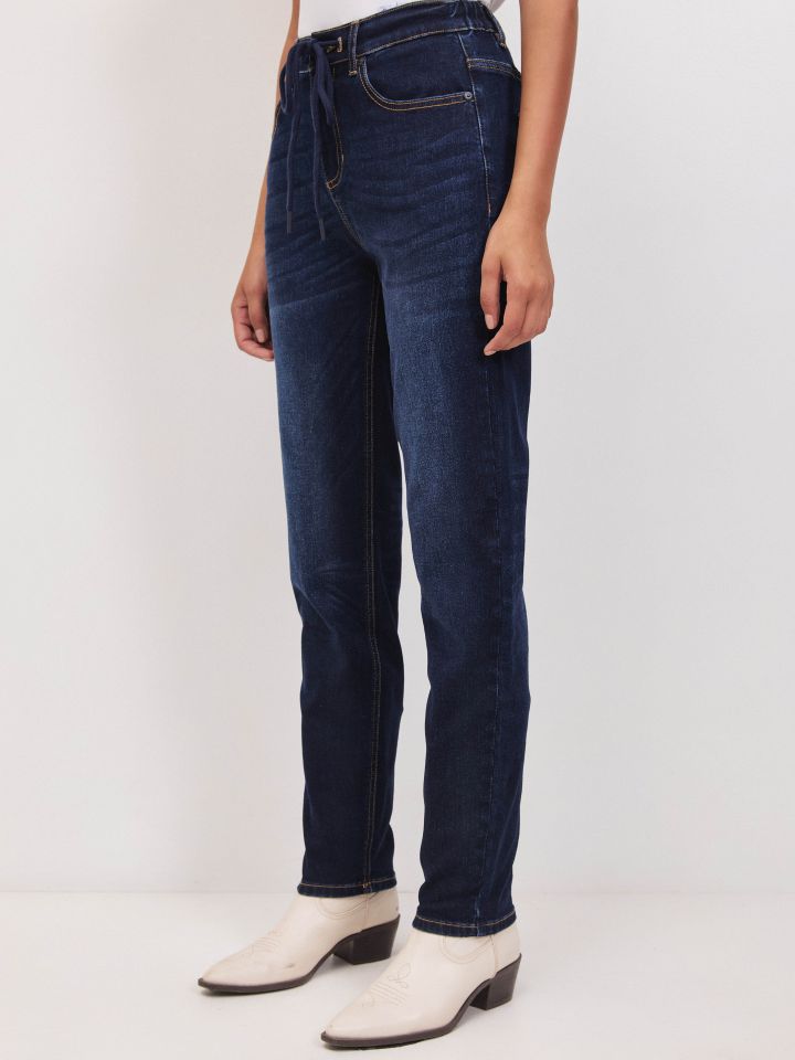 מכנסיים ג’ינס גומי בגב PROMO בצבע ג’ינס כהה