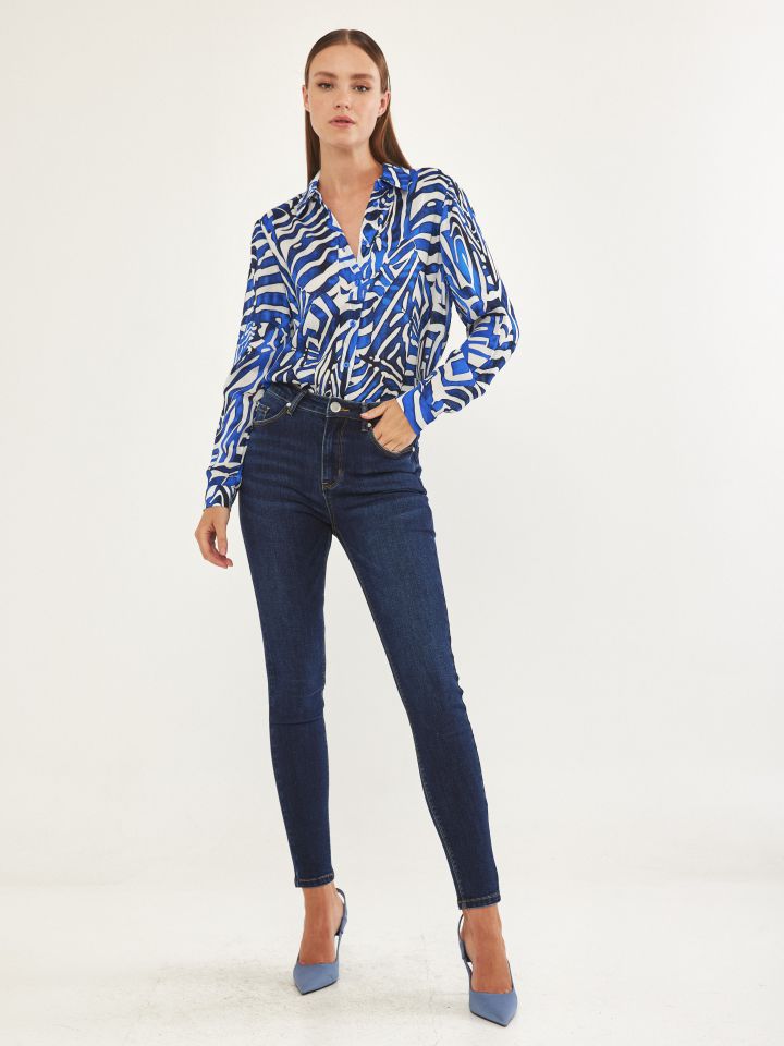 מכנסי ג’ינס SKINNY PROMO בצבע ג’ינס כהה