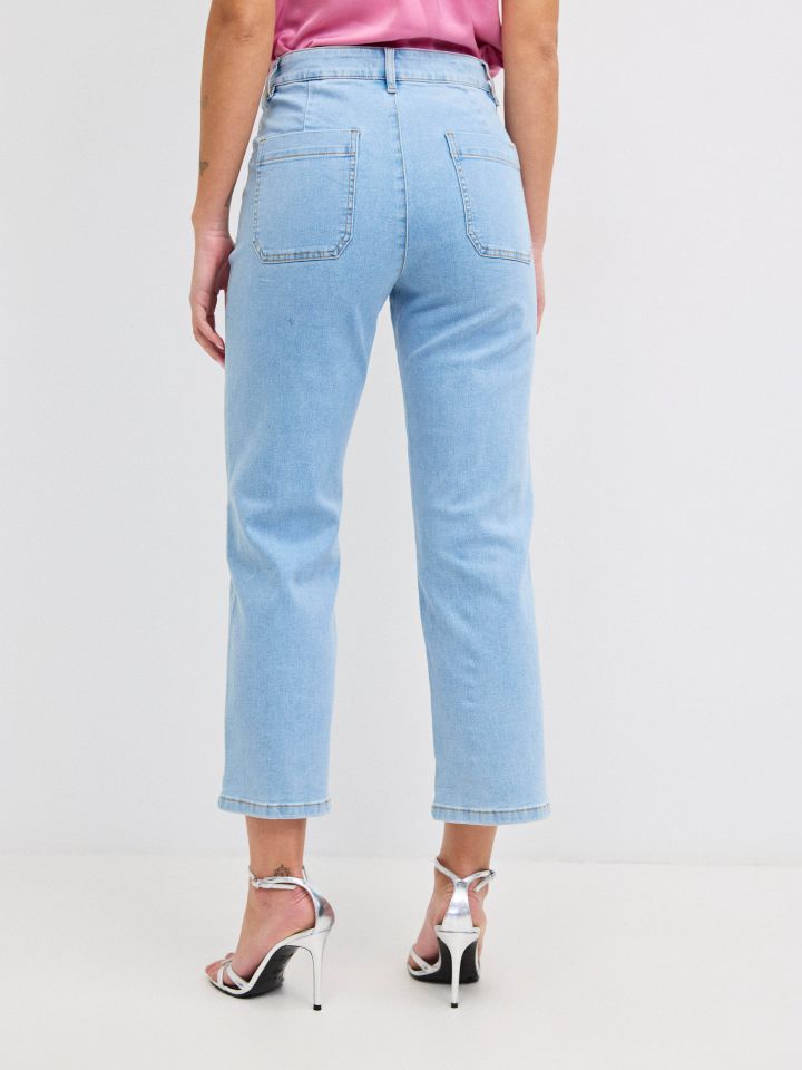 מכנסיים ג’ינס 7/8 PROMO בצבע ג’ינס בהיר