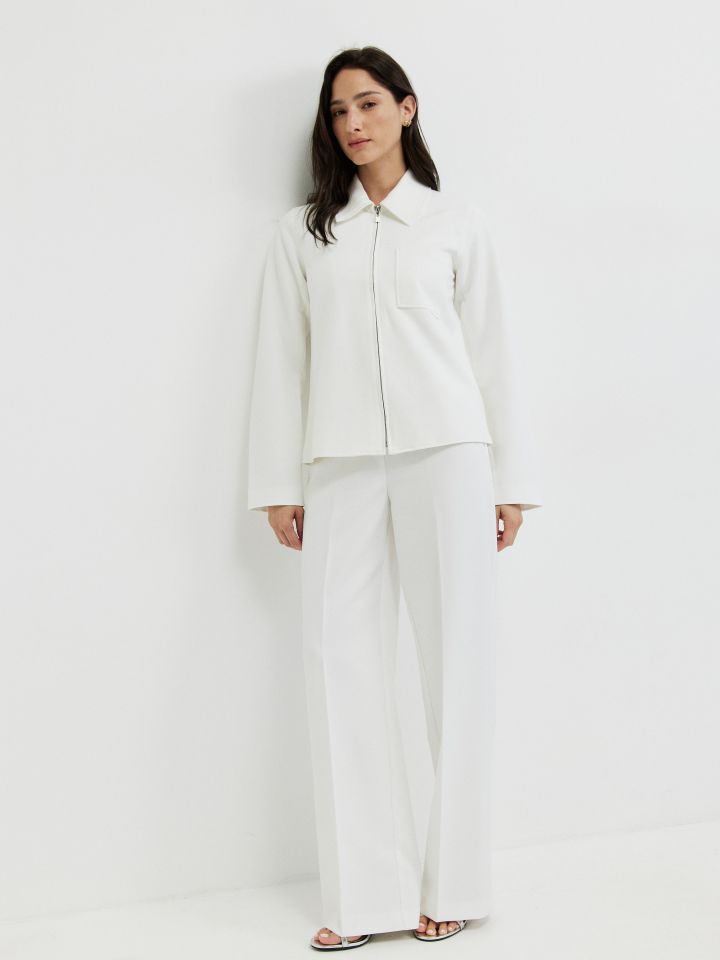 מכנסיים כיסי צד PROMO בצבע אופוויט