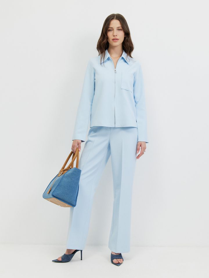 מכנסיים כיסי צד PROMO בצבע תכלת