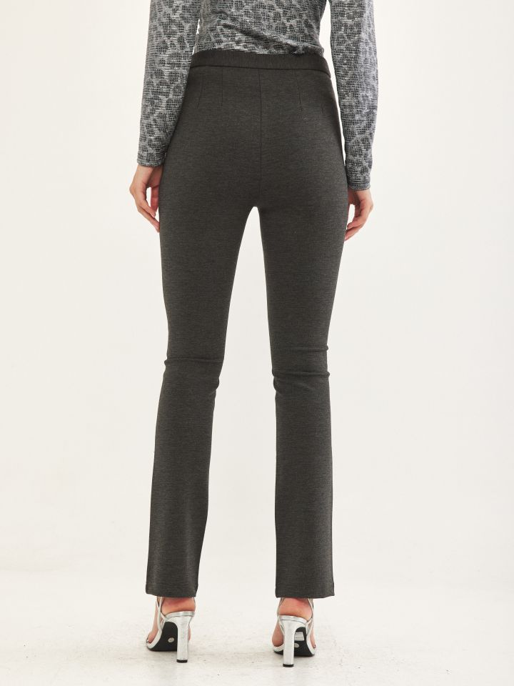 מכנסי מילנו חגורה חתכים בצבע אפור מרנגו