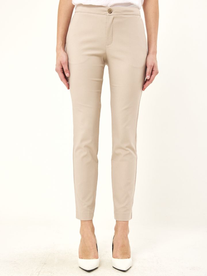 מכנסי ארוך בן גלים בצבע בייז’