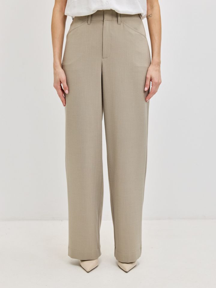 מכנסיים 8/9 מראה פישתן בצבע חאקי