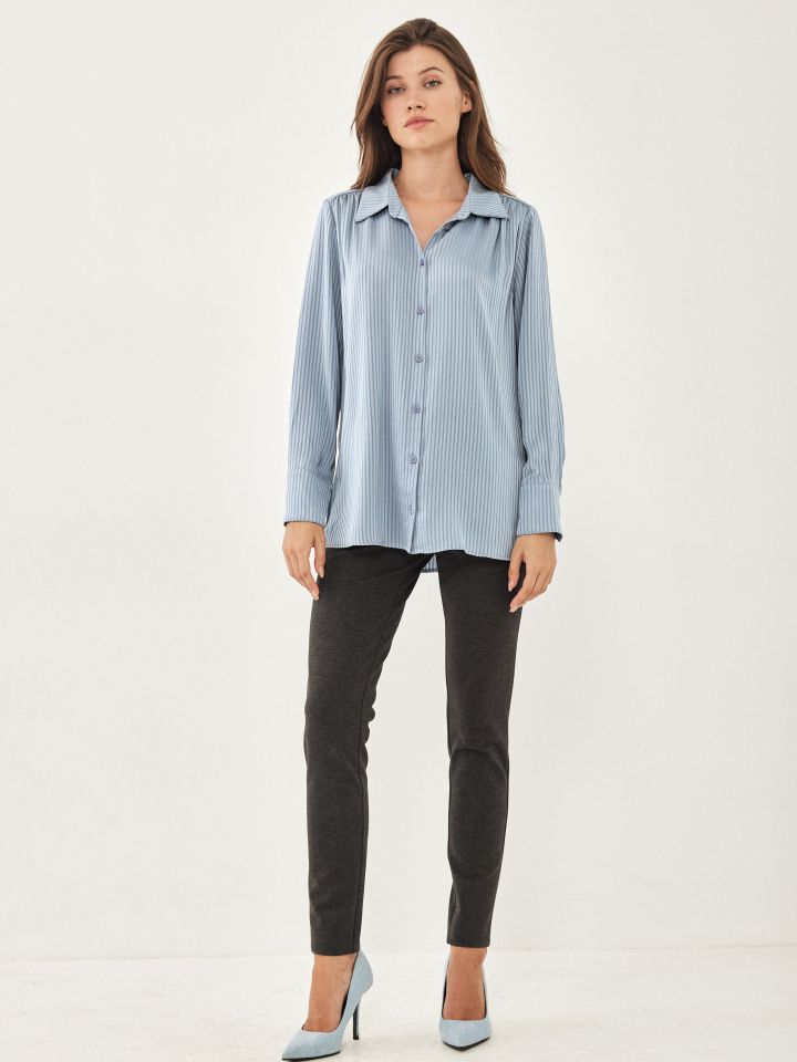 מכנסי טייץ מילנו כפתורי צד בצבע אפור מרנגו