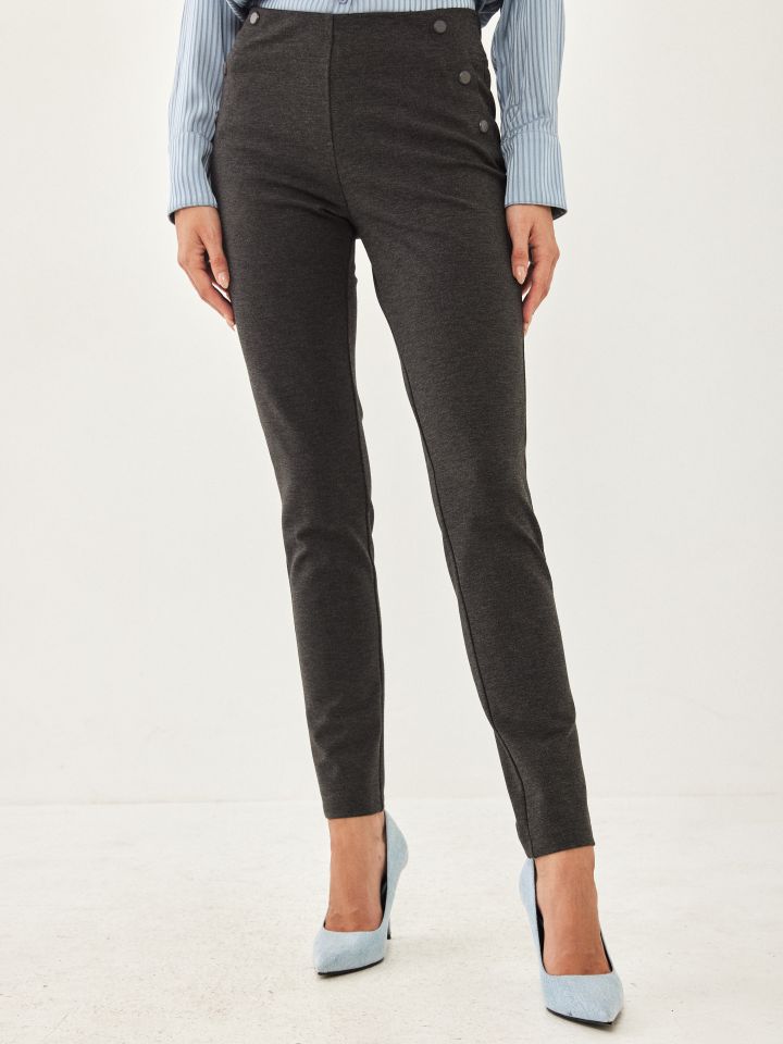 מכנסי טייץ מילנו כפתורי צד בצבע אפור מרנגו