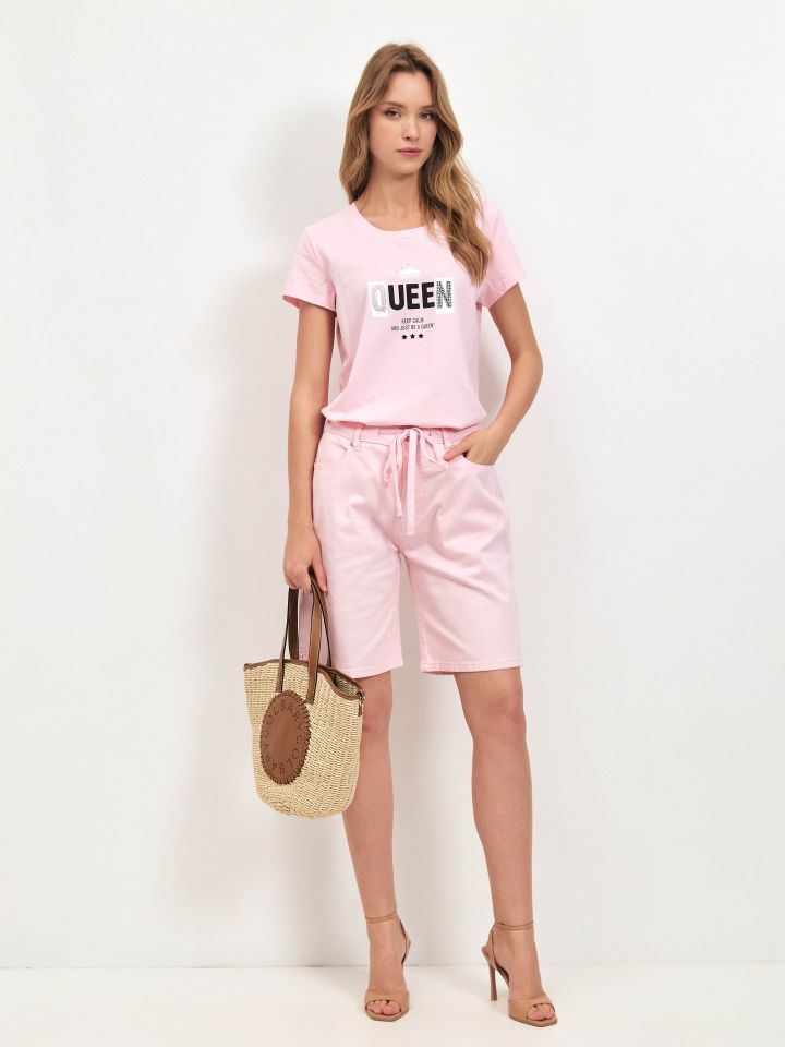 מכנסיים ברך PROMO בצבע ורוד חדש