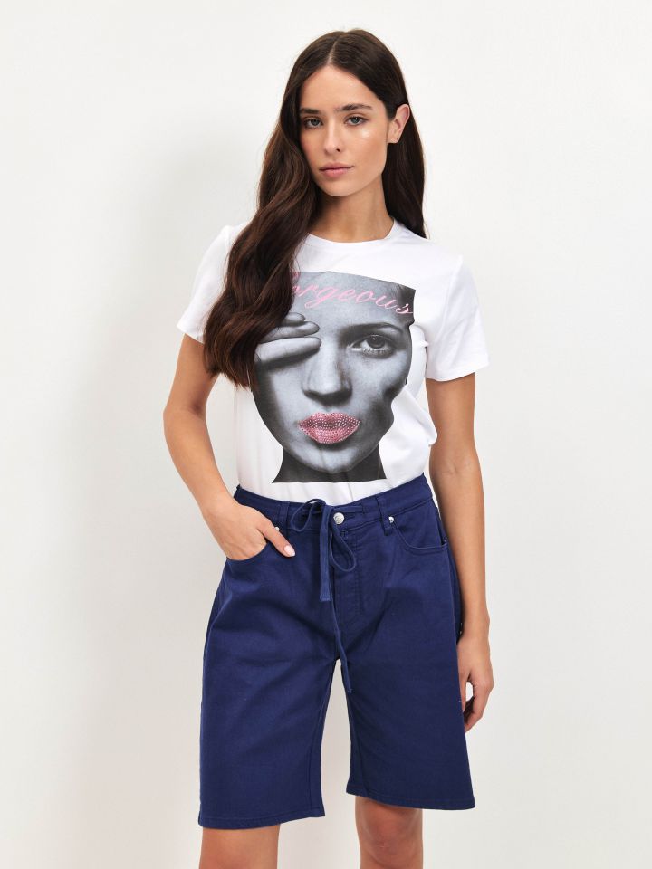 מכנסיים ברך PROMO בצבע כחול אינדיגו