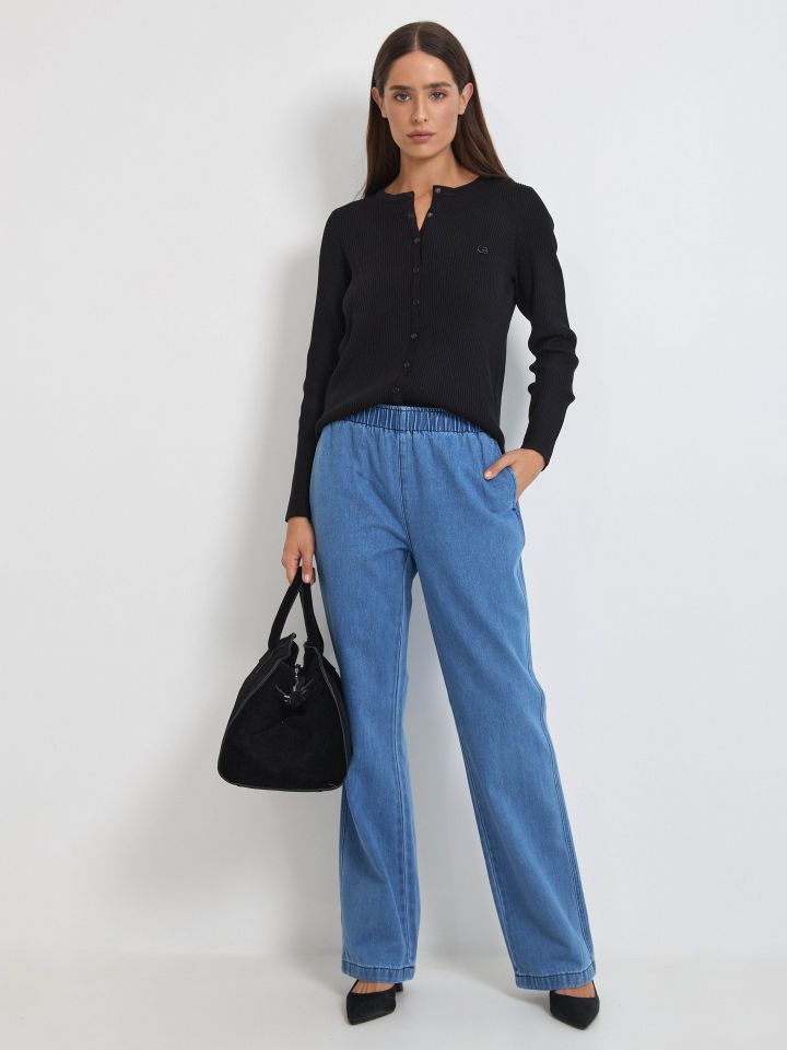 מכנסיים ג’ינס גומי PROMO בצבע ג’ינס בהיר