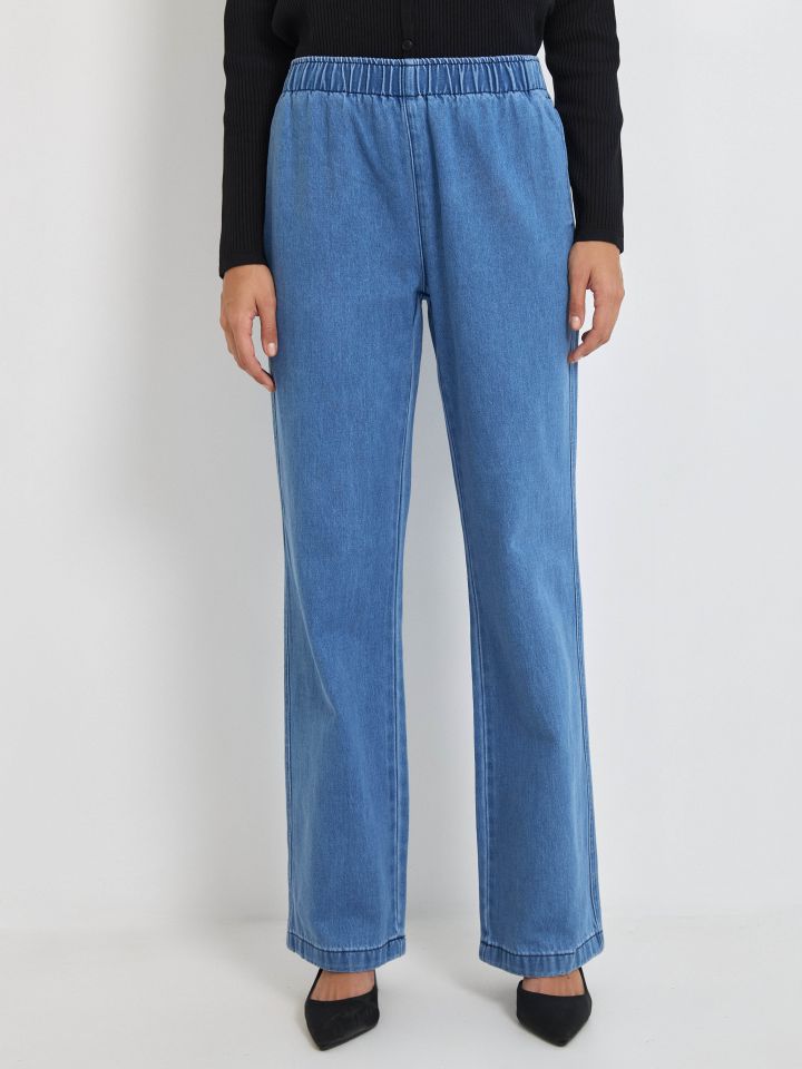 מכנסיים ג’ינס גומי PROMO בצבע ג’ינס בהיר