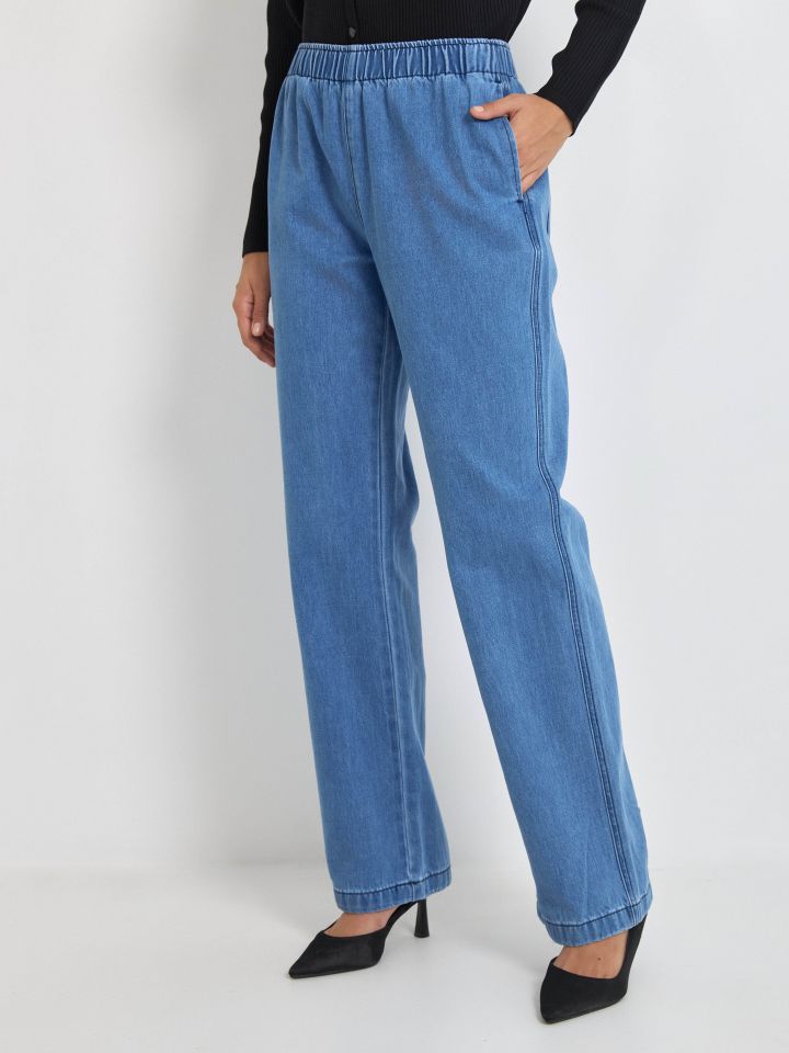 מכנסיים ג’ינס גומי PROMO בצבע ג’ינס בהיר