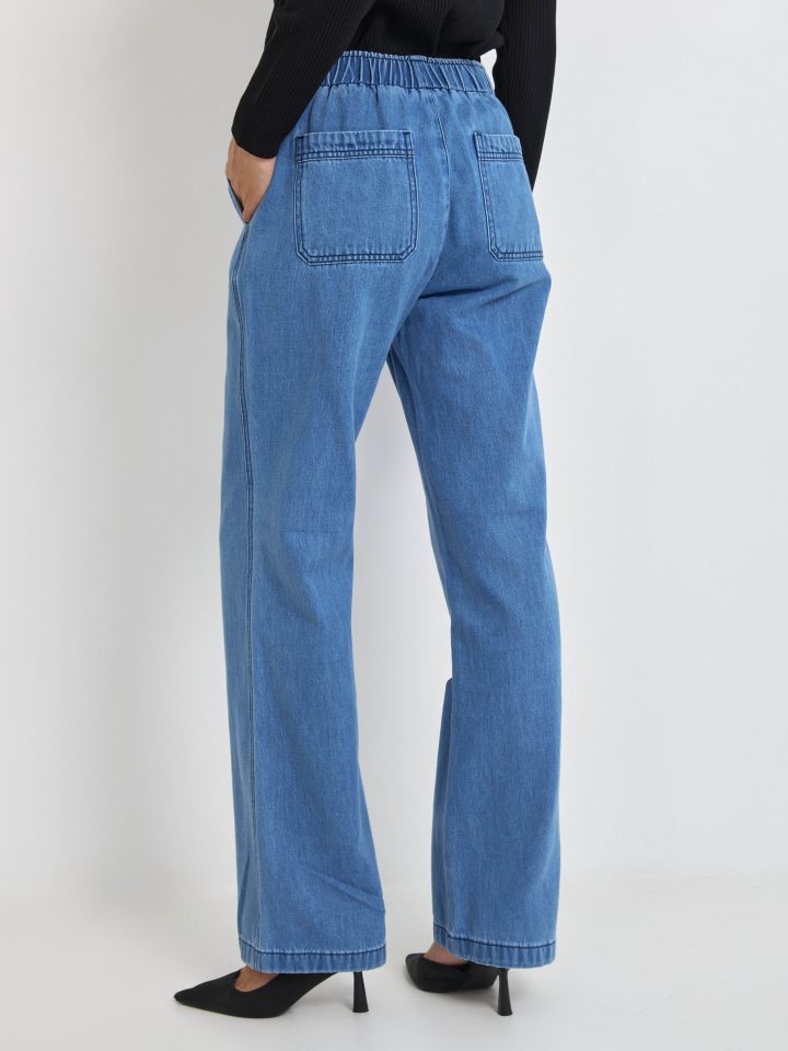 מכנסיים ג’ינס גומי PROMO בצבע ג’ינס בהיר