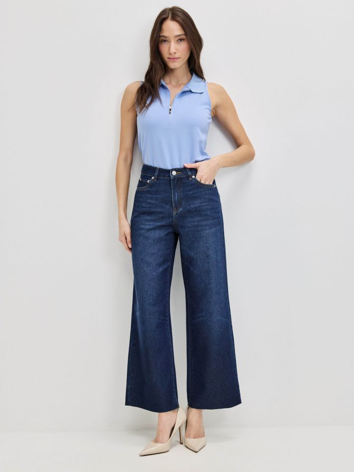 מכנסיים ג’ינס 7/8 PROMO בצבע ג’ינס כהה