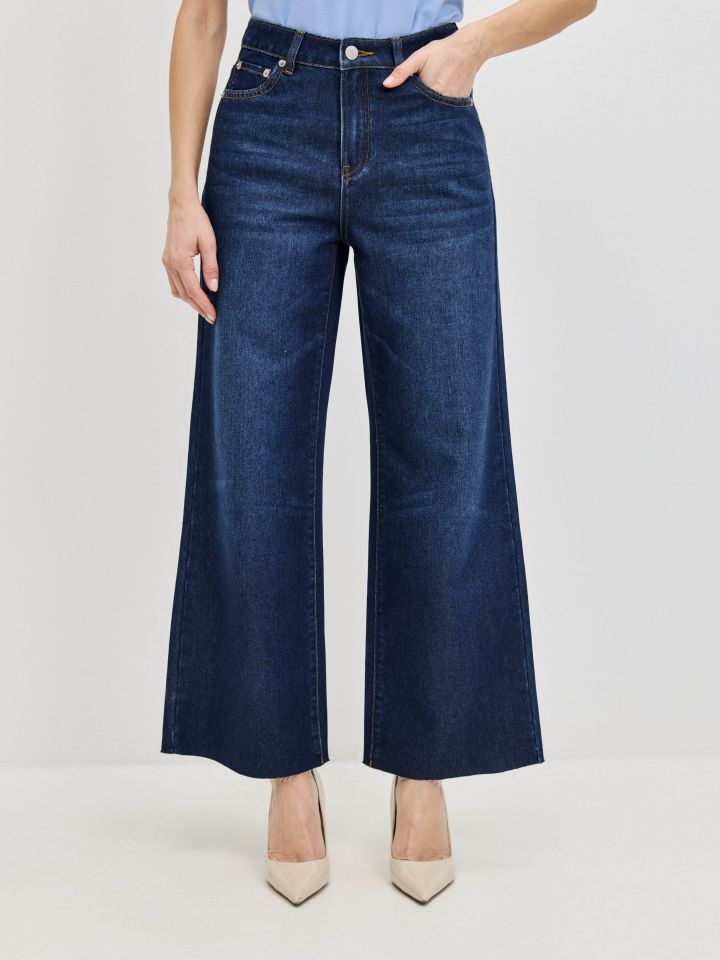 מכנסיים ג’ינס 7/8 PROMO בצבע ג’ינס כהה