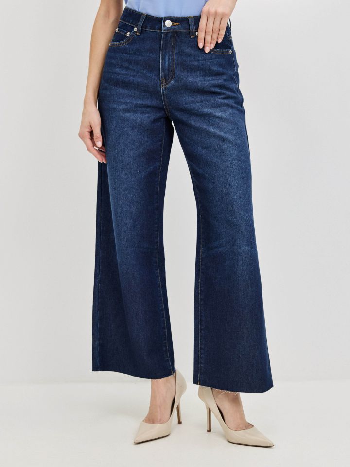 מכנסיים ג’ינס 7/8 PROMO בצבע ג’ינס כהה