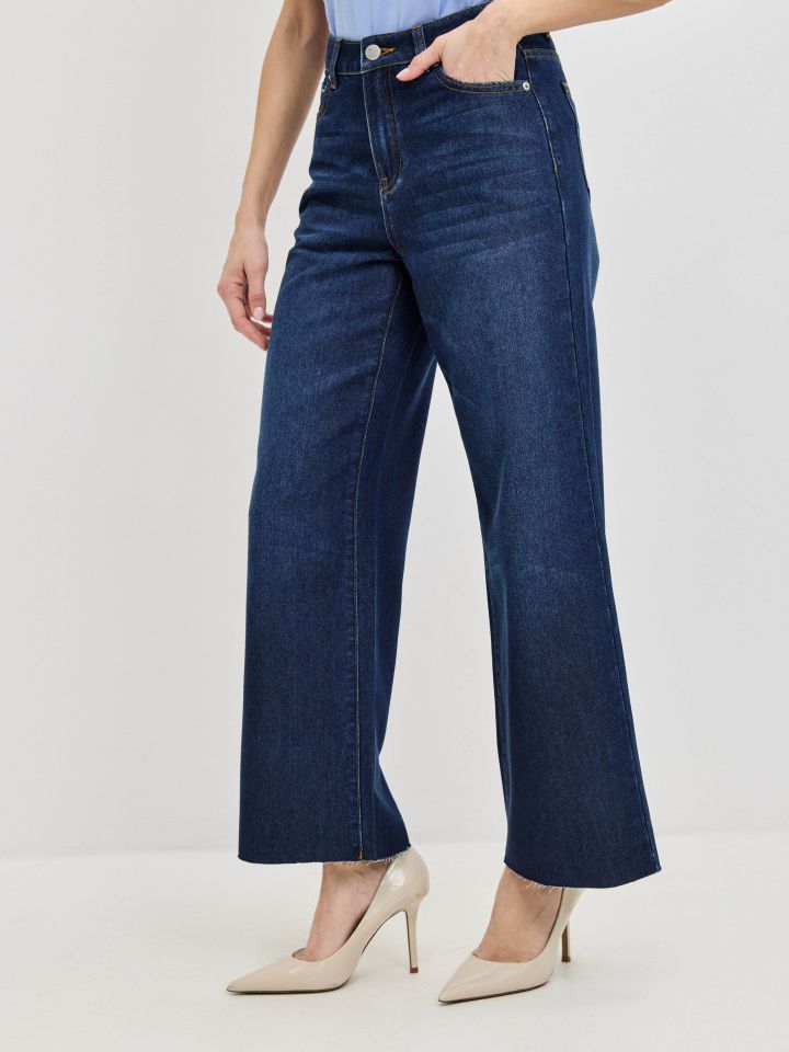 מכנסיים ג’ינס 7/8 PROMO בצבע ג’ינס כהה