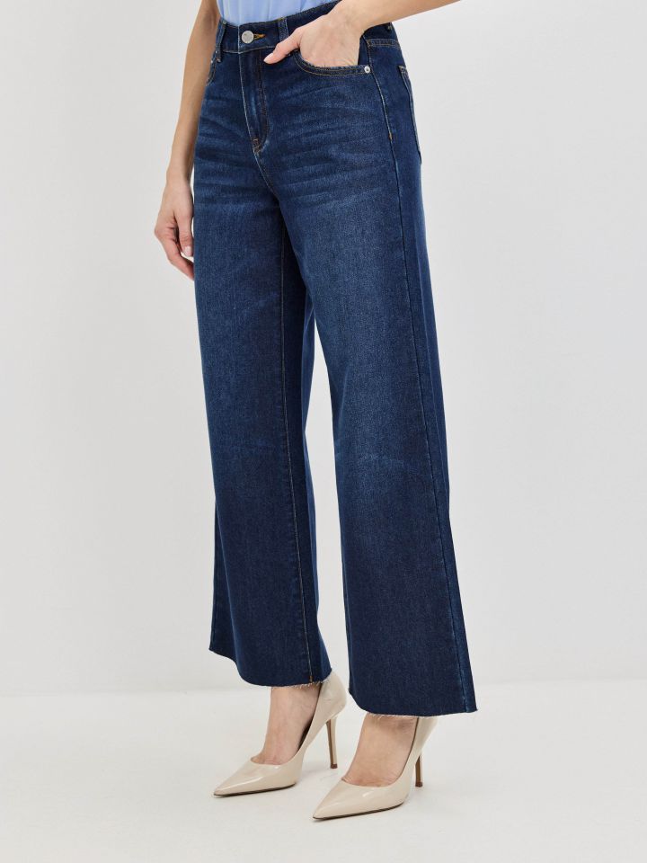 מכנסיים ג’ינס 7/8 PROMO בצבע ג’ינס כהה