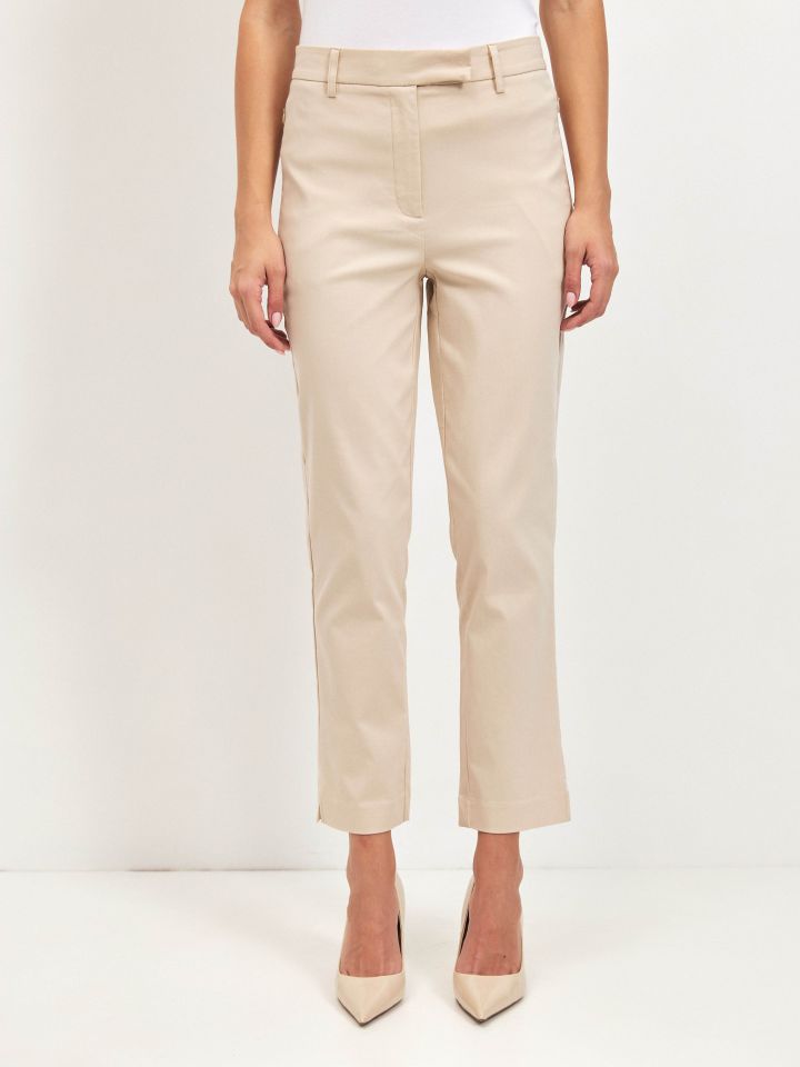 מכנסיים רוכסן צד 8/9 YAFIT בצבע טיבעי