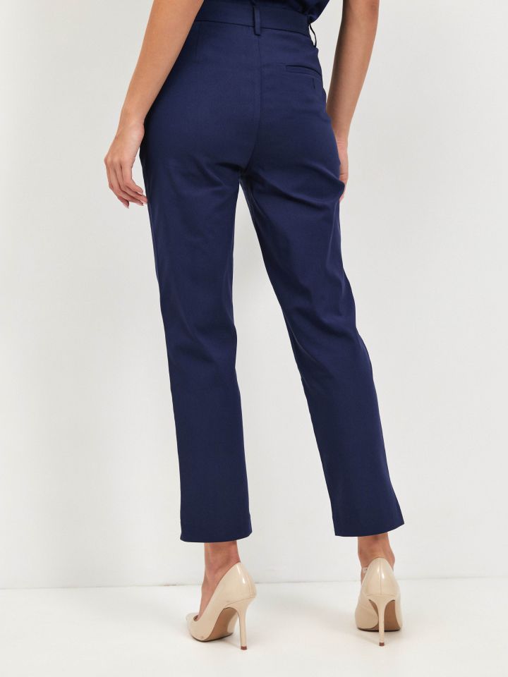 מכנסיים רוכסן צד 8/9 YAFIT בצבע נייבי