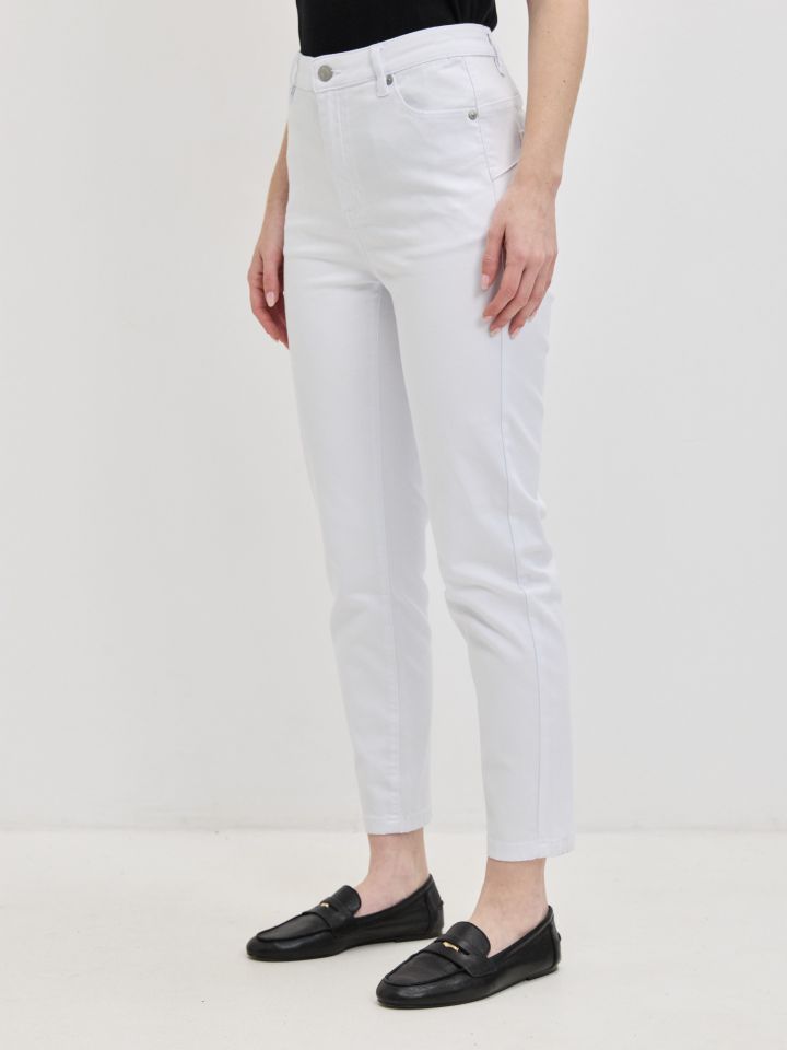 מכנסיים סקיני 7/8 PROMO בצבע לבן