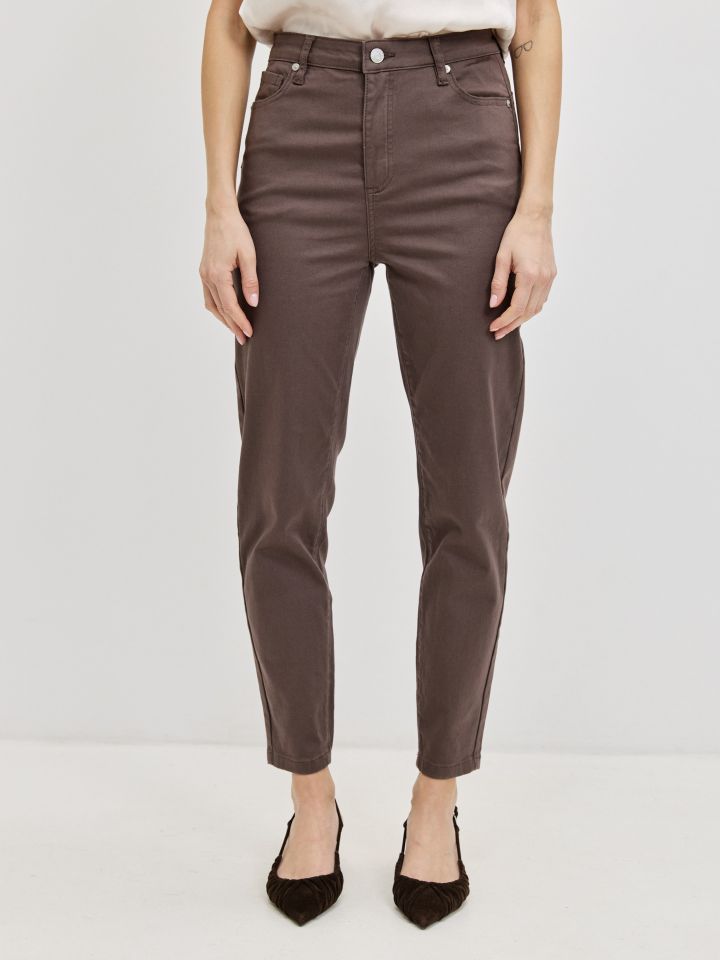 מכנסיים סקיני 7/8 PROMO בצבע חום