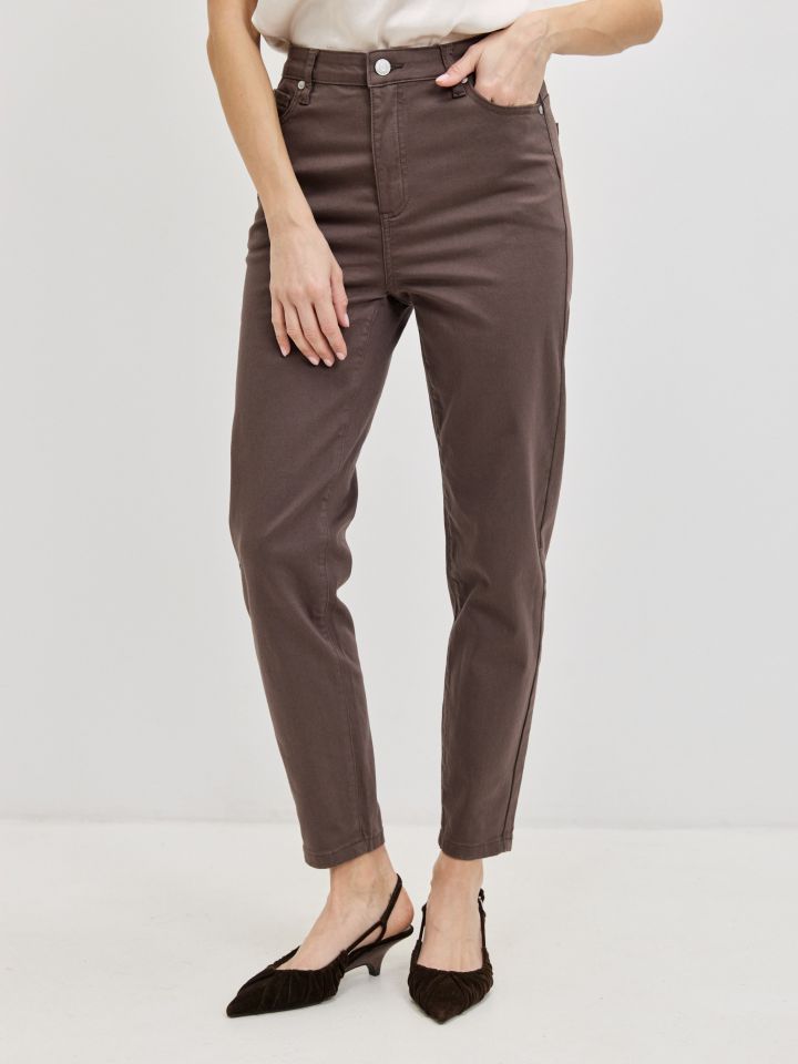 מכנסיים סקיני 7/8 PROMO בצבע חום