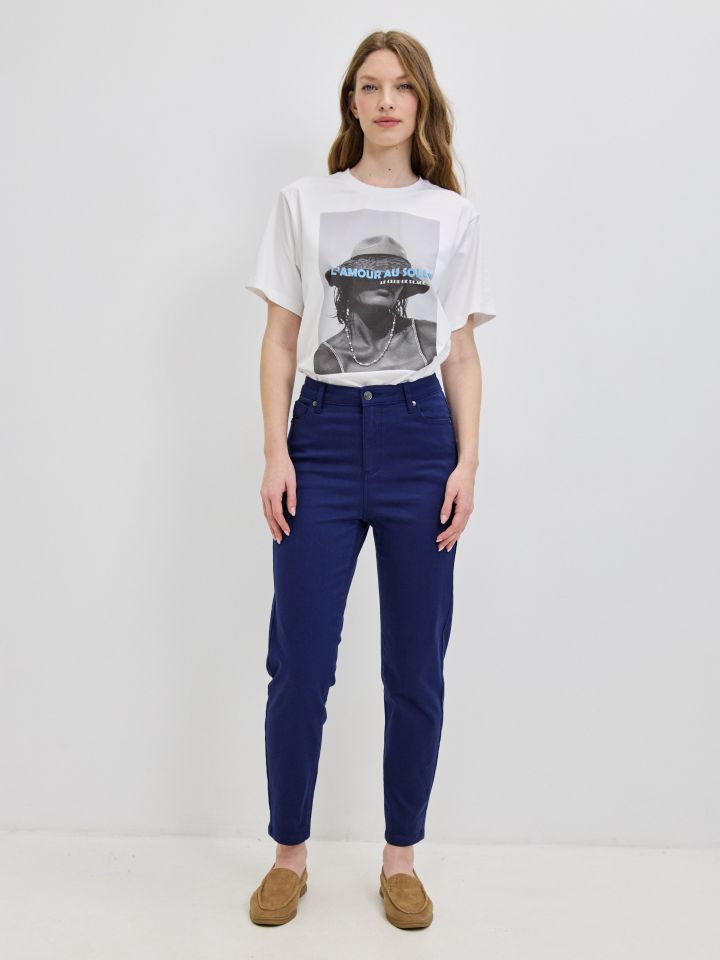 מכנסיים סקיני 7/8 PROMO בצבע כחול אינדיגו