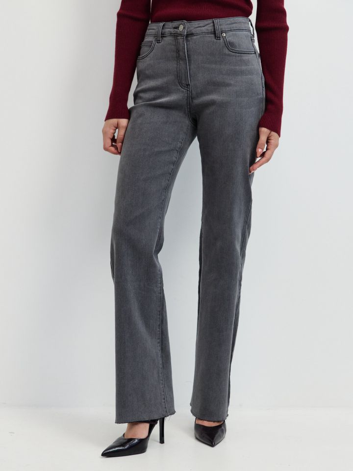 מכנסיים ג’ינס PROMO לולאות בצבע ג’ינס אפור