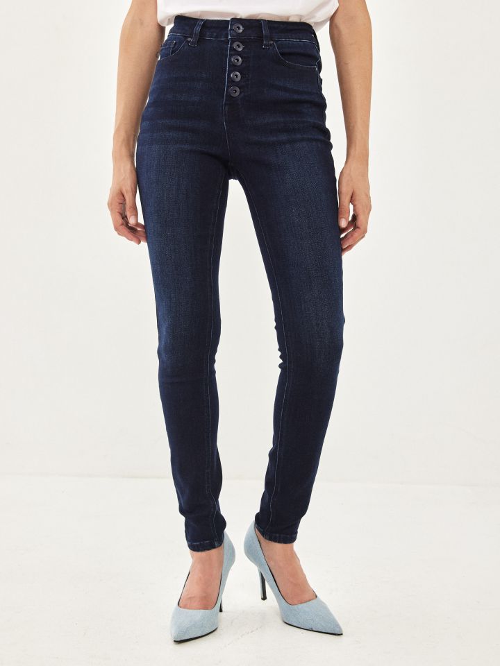 מכנסי ג’ינס SKINNY PROMO בצבע ג’ינס כהה